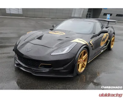 Carbonado CFRP Front Lip Winglets for Chevrolet Corvette C7/Z51/Z06 2013-2019 - CF8994Z06OEM3-CRD