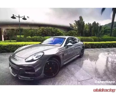 Carbonado Carbonado FRP WD Style Front Bumper with LED Lights for Porsche Panamera 2013-2016 - 9319WD-FB