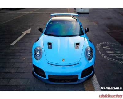 Carbonado DryPCF GT2RS Style Front Bumper & Fender Set for 2013-2019 Porsche 991 Turbo & S - DryPCF9320GT2-FB-SET