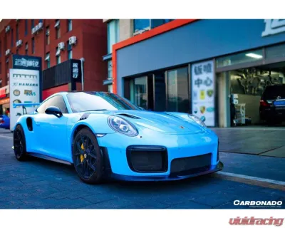 Carbonado DryPCF GT2RS Style Front Bumper & Fender Set for 2013-2019 Porsche 991 Turbo & S - DryPCF9320GT2-FB-SET