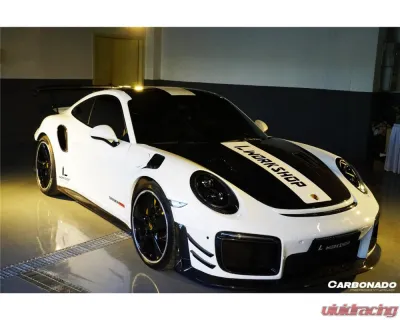 Carbonado DryPCF GT2RS Style Front Bumper & Fender Set for 2013-2019 Porsche 991 Turbo & S - DryPCF9320GT2-FB-SET