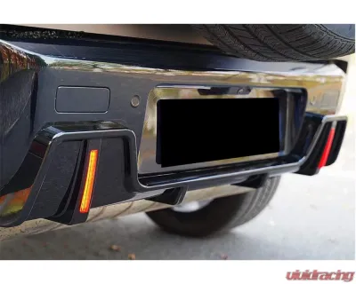 Carbonado ABS Glossy Rock Style Rear Lip w/ LED Light Land Rover Defender 2020-2024 - ABSDefender-BF-Rock-RL