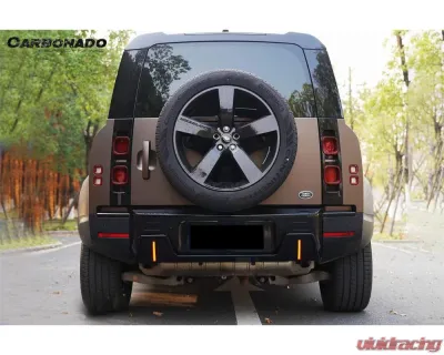 Carbonado ABS Glossy Rock Style Rear Lip w/ LED Light Land Rover Defender 2020-2024 - ABSDefender-BF-Rock-RL
