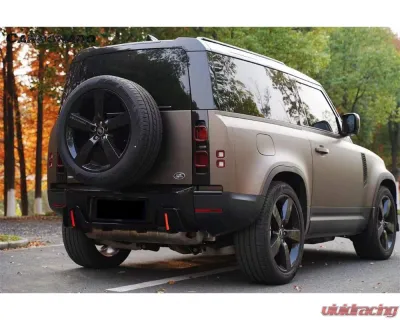 Carbonado ABS Glossy Rock Style Rear Lip w/ LED Light Land Rover Defender 2020-2024 - ABSDefender-BF-Rock-RL