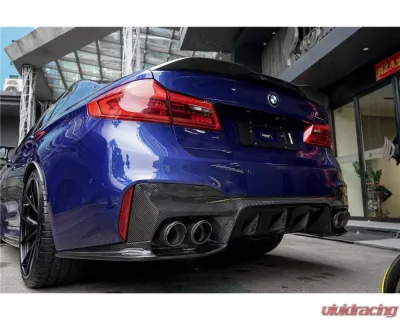 Carbonado FGCF D3 Style Rear Lip w/ Caps BMW M5 F90 2018-2023 - FGCF-ODM5F903D-RD FGCF-ODM5F903D-CA