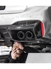 Carbonado FGCF D3 Style Rear Lip w/ Caps BMW M5 F90 2018-2023                                     - FGCF-ODM5F903D-RD FGCF-ODM5F903D-CA - Image 13