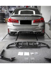 Carbonado FGCF D3 Style Rear Lip w/ Caps BMW M5 F90 2018-2023                                     - FGCF-ODM5F903D-RD FGCF-ODM5F903D-CA - Image 14