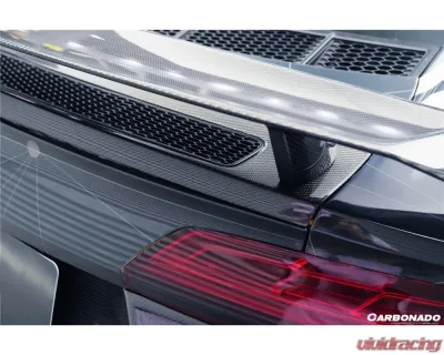 Carbonado Carbon Fiber GT Style Trunk Wing with Base for 2016-2019 Audi R8 V10 Plus - CF8358GT-WTW