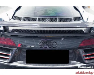 Carbonado Carbon Fiber GT Style Trunk Wing with Base for 2016-2019 Audi R8 V10 Plus - CF8358GT-WTW