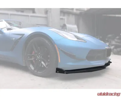 Carbonado Carbon Fiber Front Lip w/ Caps for Chevrolet Corvette C7/Z51/Z06 2013-2019 - CF8994Z060EM2-CRD-SET