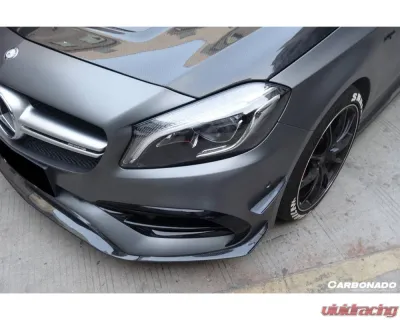 Carbonado CFRP BKSS Style Front Bumper Canards Mercedes-Benz A-Class 2016-2018 - CF9110BKSS-FBCRD