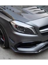 Mercedes-Benz A-Class 2016-2018 CFRP BKSS Style Carbon Fiber Front Lip CF9110BKSS-FL                                     - CF9110BKSS-FL - Image 9
