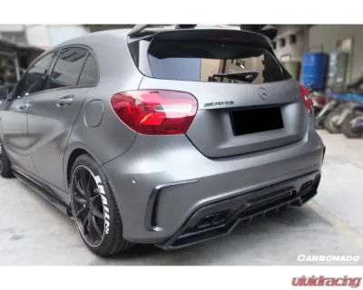 Carbonado FGCF BKSS Style Rear Bumper Canards Mercedes-Benz A-Class 2016-2018 - FGCF9110BKSS-RBCRD