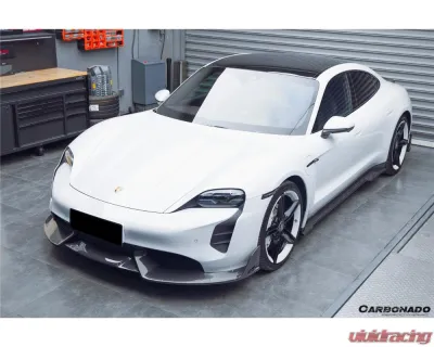 Carbonado Carbon Fiber Front Lip for Porsche Taycan 2019-2023, CFRP CADO Style - CF9331CADO-FL