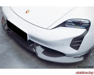 Carbonado Carbon Fiber Front Lip for Porsche Taycan 2019-2023, CFRP CADO Style - CF9331CADO-FL