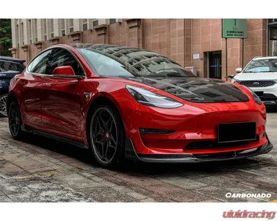 Carbonado Carbon Fiber VRS Style Front Lip for Tesla Model 3 2017-2023, CFRP Material - CFModel3-OD-VRS-FL