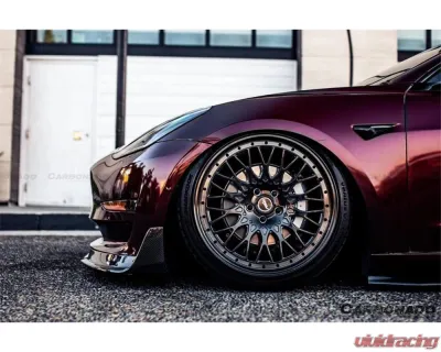 Carbonado Carbon Fiber VRS Style Front Lip for Tesla Model 3 2017-2023, CFRP Material - CFModel3-OD-VRS-FL