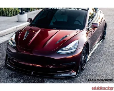 Carbonado Carbon Fiber VRS Style Front Lip for Tesla Model 3 2017-2023, CFRP Material - CFModel3-OD-VRS-FL
