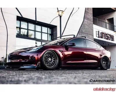 Carbonado Carbon Fiber VRS Style Front Lip for Tesla Model 3 2017-2023, CFRP Material - CFModel3-OD-VRS-FL
