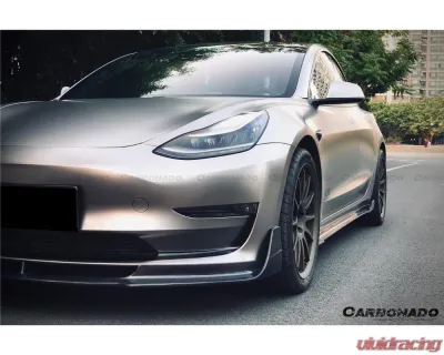 Carbonado Carbon Fiber VRS Style Front Lip for Tesla Model 3 2017-2023, CFRP Material - CFModel3-OD-VRS-FL