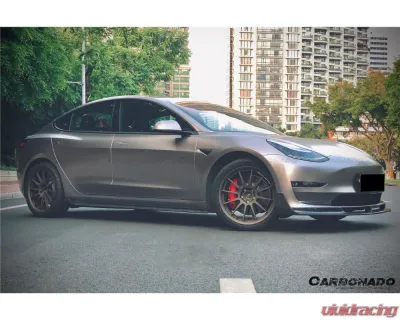 Carbonado Carbon Fiber VRS Style Front Lip for Tesla Model 3 2017-2023, CFRP Material - CFModel3-OD-VRS-FL