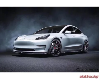 Carbonado Carbon Fiber VRS Style Front Lip for Tesla Model 3 2017-2023, CFRP Material - CFModel3-OD-VRS-FL