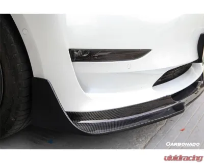 Carbonado Carbon Fiber VRS Style Front Lip for Tesla Model 3 2017-2023, CFRP Material - CFModel3-OD-VRS-FL