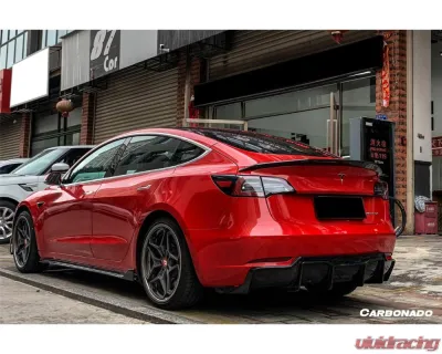 Carbonado CFRP VRS Style Rear Lip Diffuser Tesla Model 3 2017-2023 - CFModel3-OD-VRS-RL