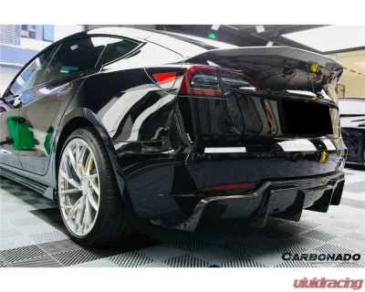 Carbonado CFRP VRS Style Rear Lip Diffuser Tesla Model 3 2017-2023 - CFModel3-OD-VRS-RL