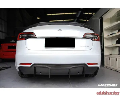 Carbonado CFRP VRS Style Rear Lip Diffuser Tesla Model 3 2017-2023 - CFModel3-OD-VRS-RL