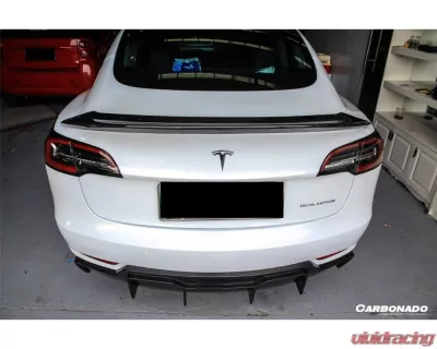 Carbonado CFRP VRS Style Trunk Spoiler for Tesla Model 3 2017-2023, Brand New - CFModel3-OD-VRS-TS