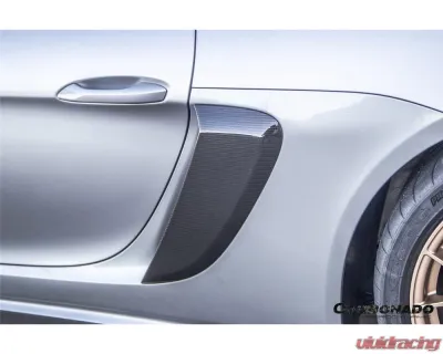 Carbonado DryCF GT4 Style Quarter Panel Side Scoops Porsche 718 Cayman | Boxster 2017-2023 - DRYCF718-KG-GT4-QPS