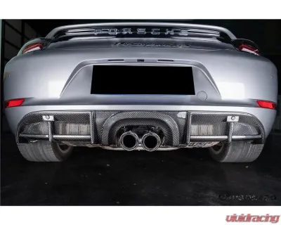 Carbonado DryCF GT4 Style Rear Diffuser Lip Porsche 718 Cayman | Boxster 2017-2023 - DRYCF718-KG-GT4-RDML