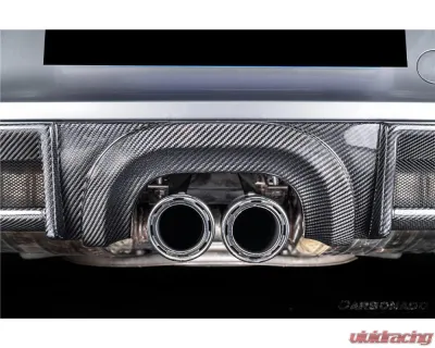 Carbonado DryCF GT4 Style Rear Diffuser Lip Porsche 718 Cayman | Boxster 2017-2023 - DRYCF718-KG-GT4-RDML