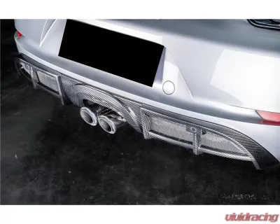 Carbonado DryCF GT4 Style Rear Diffuser Lip Porsche 718 Cayman | Boxster 2017-2023 - DRYCF718-KG-GT4-RDML
