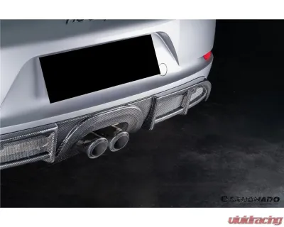 Carbonado DryCF GT4 Style Rear Diffuser Lip Porsche 718 Cayman | Boxster 2017-2023 - DRYCF718-KG-GT4-RDML