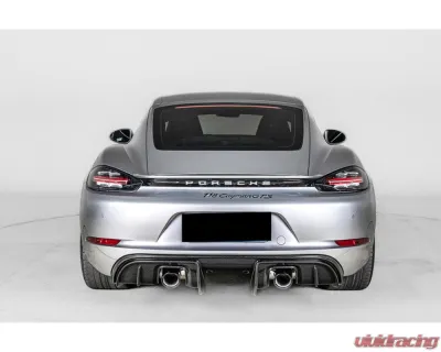Carbonado DryCF GT4 Style Rear Diffuser Lip Porsche 718 Cayman | Boxster 2017-2023 - DRYCF718-KG-GT4-RD