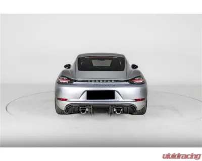 Carbonado DryCF GT4 Style Rear Diffuser Lip Porsche 718 Cayman | Boxster 2017-2023 - DRYCF718-KG-GT4-RD