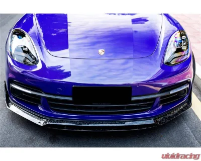 Carbonado DryCF Front Lip for Porsche Panamera 971 2017-2023 4S, 4, GTS - Part No: 971OD-FL - DRYCF971-FL