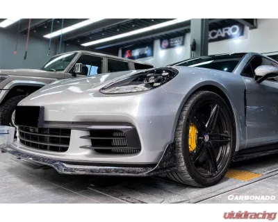 Carbonado DryCF Front Lip for Porsche Panamera 971 2017-2023 4S, 4, GTS - Part No: 971OD-FL - DRYCF971-FL
