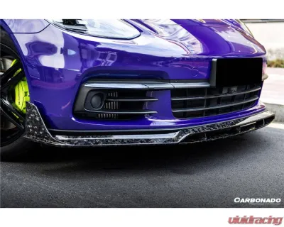Carbonado DryCF Front Lip for Porsche Panamera 971 2017-2023 4S, 4, GTS - Part No: 971OD-FL - DRYCF971-FL