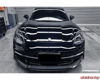 Carbonado DryCF Front Lip for Porsche Panamera 971 2017-2023 4S, 4, GTS - Part No: 971OD-FL - DRYCF971-FL