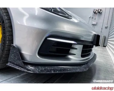 Carbonado DryCF Front Lip for Porsche Panamera 971 2017-2023 4S, 4, GTS - Part No: 971OD-FL - DRYCF971-FL