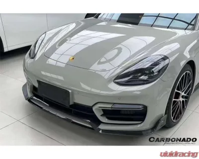 Carbonado DryCF KDA Style Front Lip for Porsche Panamera 971 GTS 2017-2023 - DRYCF971GTS-KG-KDA-FL