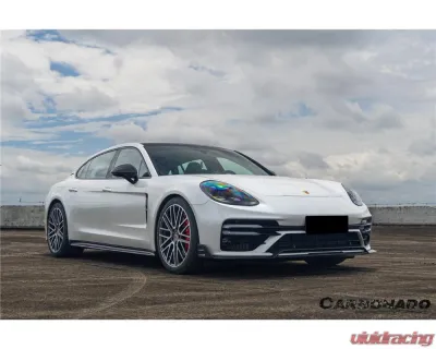 Carbonado Dry Carbon Fiber Front Lip KDA Style for 2017-2023 Porsche Panamera 971 Turbo S - DRYCF971T-KG-KDA-FL