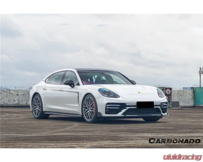 Carbonado Dry Carbon Fiber Front Lip KDA Style for 2017-2023 Porsche Panamera 971 Turbo S - DRYCF971T-KG-KDA-FL