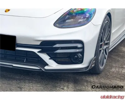 Carbonado Dry Carbon Fiber Front Lip KDA Style for 2017-2023 Porsche Panamera 971 Turbo S - DRYCF971T-KG-KDA-FL