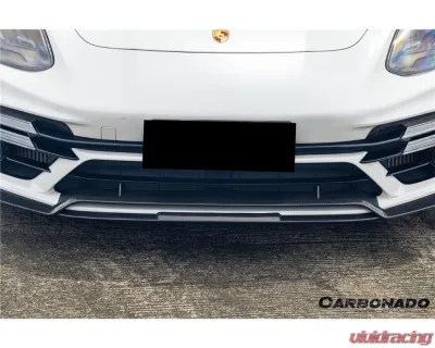 Carbonado Dry Carbon Fiber Front Lip KDA Style for 2017-2023 Porsche Panamera 971 Turbo S - DRYCF971T-KG-KDA-FL