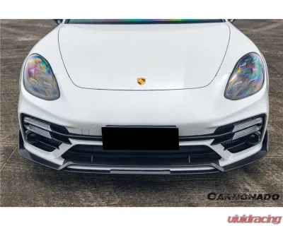 Carbonado Dry Carbon Fiber Front Lip KDA Style for 2017-2023 Porsche Panamera 971 Turbo S - DRYCF971T-KG-KDA-FL
