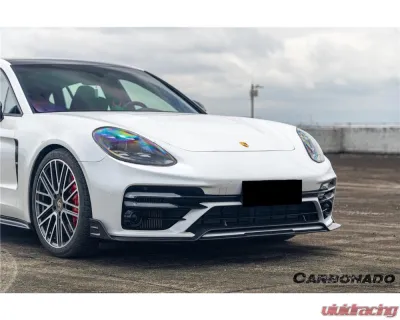 Carbonado Dry Carbon Fiber Front Lip KDA Style for 2017-2023 Porsche Panamera 971 Turbo S - DRYCF971T-KG-KDA-FL